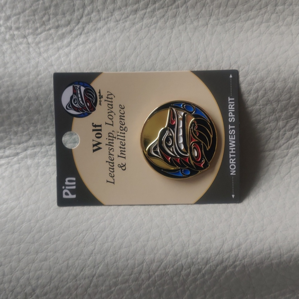 'Wolf Strength' Pin Indigenous Design by Douglas LaFortune, Coast Salish